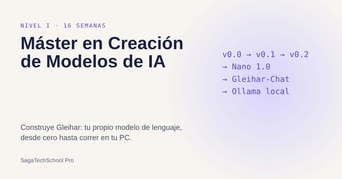 Máster en Creación de Modelos de IA · Nivel I: Construye Gleihar